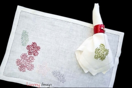 Placemat & napkin set - firework embroidery